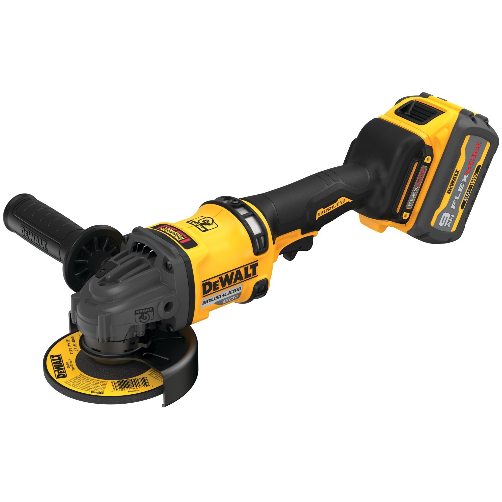 DCG418MX1 DEWALT 60V MAX* Brushless Cordless 4-1/2 in. - 6 in. Grinder with KICKBACK BRAKE Kit
